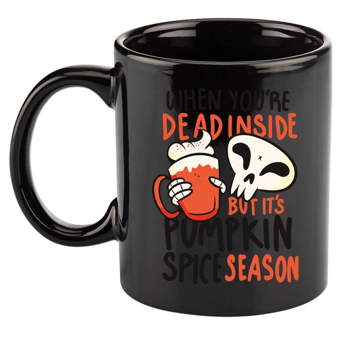 When You're Dead Inside Pumpkin Season 11oz C Handle Ceramic Mug