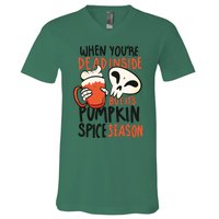 When You're Dead Inside Pumpkin Season V-Neck T-Shirt