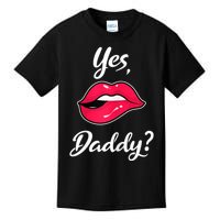 Womens Yes Daddy BDSM Kinky Sexy Lips Kids T-Shirt