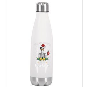 When You're Dead Inside But It's Christmas Funny Skeleton Gift Stainless Steel Insulated Water Bottle