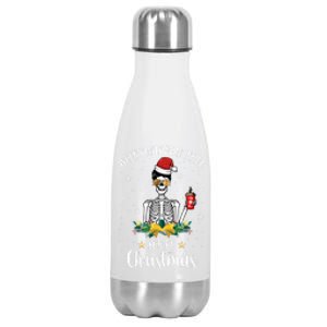 When You're Dead Inside But It's Christmas Funny Skeleton Gift Stainless Steel Insulated Water Bottle