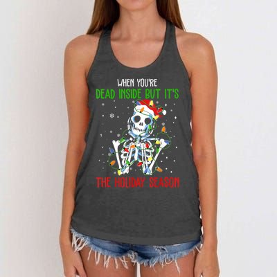 When Youre Dead Inside But Its The Holiday Season Women's Knotted Racerback Tank