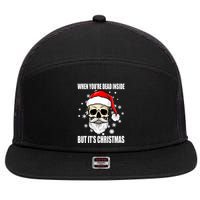 When Youre Dead Inside But Its Christmas Funny Skeleton 7 Panel Mesh Trucker Snapback Hat