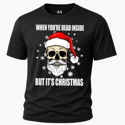 When Youre Dead Inside But Its Christmas Funny Skeleton Performance Shirt
