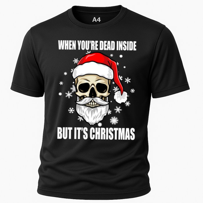 When Youre Dead Inside But Its Christmas Funny Skeleton Performance Shirt