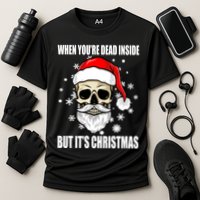 When Youre Dead Inside But Its Christmas Funny Skeleton Performance Shirt