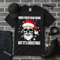 When Youre Dead Inside But Its Christmas Funny Skeleton Tall T-Shirt