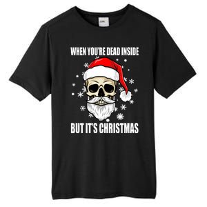 When Youre Dead Inside But Its Christmas Funny Skeleton Tall Fusion ChromaSoft Performance T-Shirt