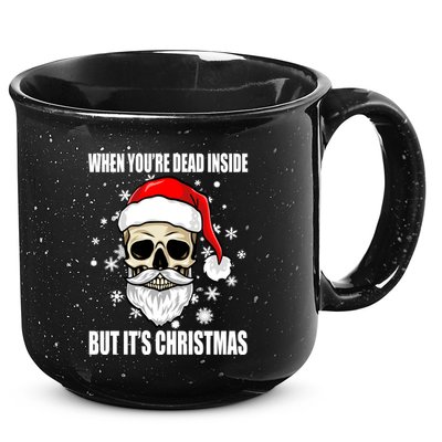 When Youre Dead Inside But Its Christmas Funny Skeleton 15oz Campfire Ceramic Mug