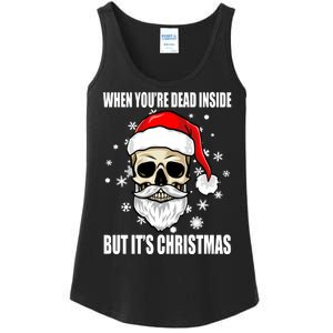 When Youre Dead Inside But Its Christmas Funny Skeleton Ladies Essential Tank