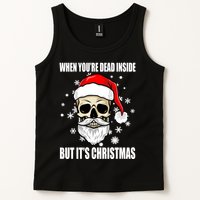 When Youre Dead Inside But Its Christmas Funny Skeleton Tank Top