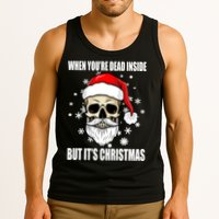 When Youre Dead Inside But Its Christmas Funny Skeleton Tank Top