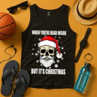 When Youre Dead Inside But Its Christmas Funny Skeleton Tank Top