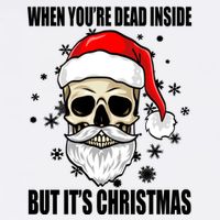 When Youre Dead Inside But Its Christmas Funny Skeleton Garment-Dyed Sweatshirt