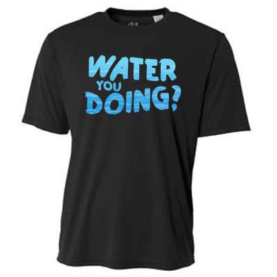 Water You Doing Ocean Swimmer Funny Swimming Pool Cooling Performance Crew T-Shirt