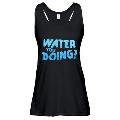 Water You Doing Ocean Swimmer Funny Swimming Pool Ladies Essential Flowy Tank