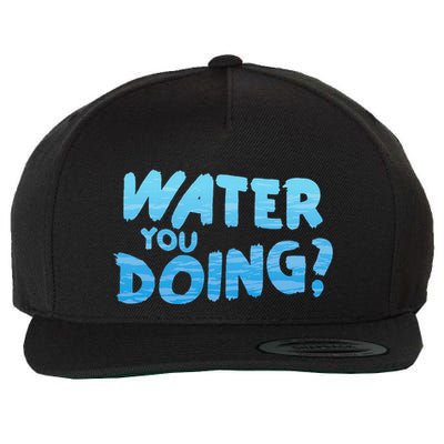 Water You Doing Ocean Swimmer Funny Swimming Pool Wool Snapback Cap