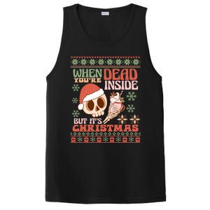 When Your Dead Inside But ItS Christmas Ugly Sweater Retro Funny Gift PosiCharge Competitor Tank