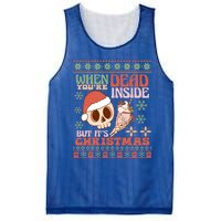 When Your Dead Inside But ItS Christmas Ugly Sweater Retro Funny Gift Mesh Reversible Basketball Jersey Tank