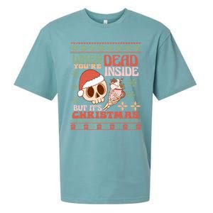 When Your Dead Inside But ItS Christmas Ugly Sweater Retro Funny Gift Sueded Cloud Jersey T-Shirt