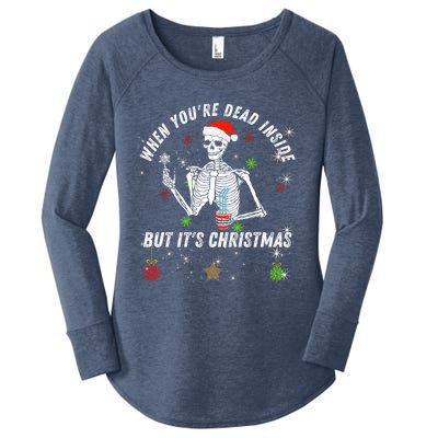 When Your Dead Inside But ItS The Holiday Season Christmas Gift Women's Perfect Tri Tunic Long Sleeve Shirt