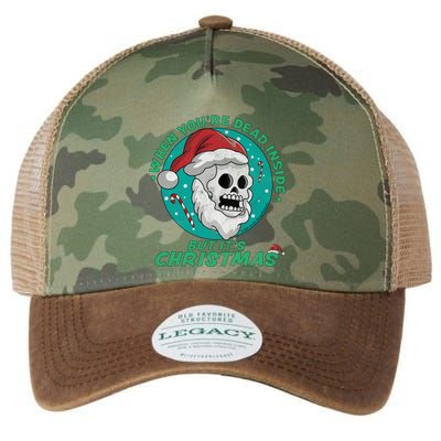 When YouRe Dead Inside But ItS Christmas Funny Santa Skull Cool Gift Legacy Tie Dye Trucker Hat