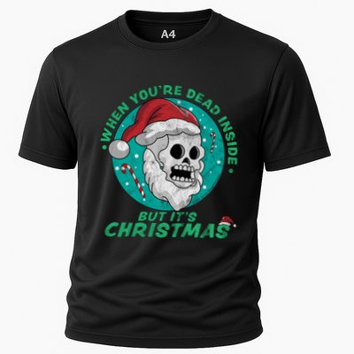 When YouRe Dead Inside But ItS Christmas Funny Santa Skull Cool Gift Performance Shirt