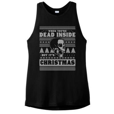 When YouRe Dead Inside But ItS Christmas Funny Ugly Xmas Gift Ladies PosiCharge Tri-Blend Wicking Tank