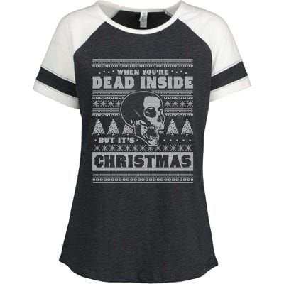 When YouRe Dead Inside But ItS Christmas Funny Ugly Xmas Gift Enza Ladies Jersey Colorblock Tee