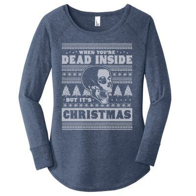 When YouRe Dead Inside But ItS Christmas Funny Ugly Xmas Gift Women's Perfect Tri Tunic Long Sleeve Shirt