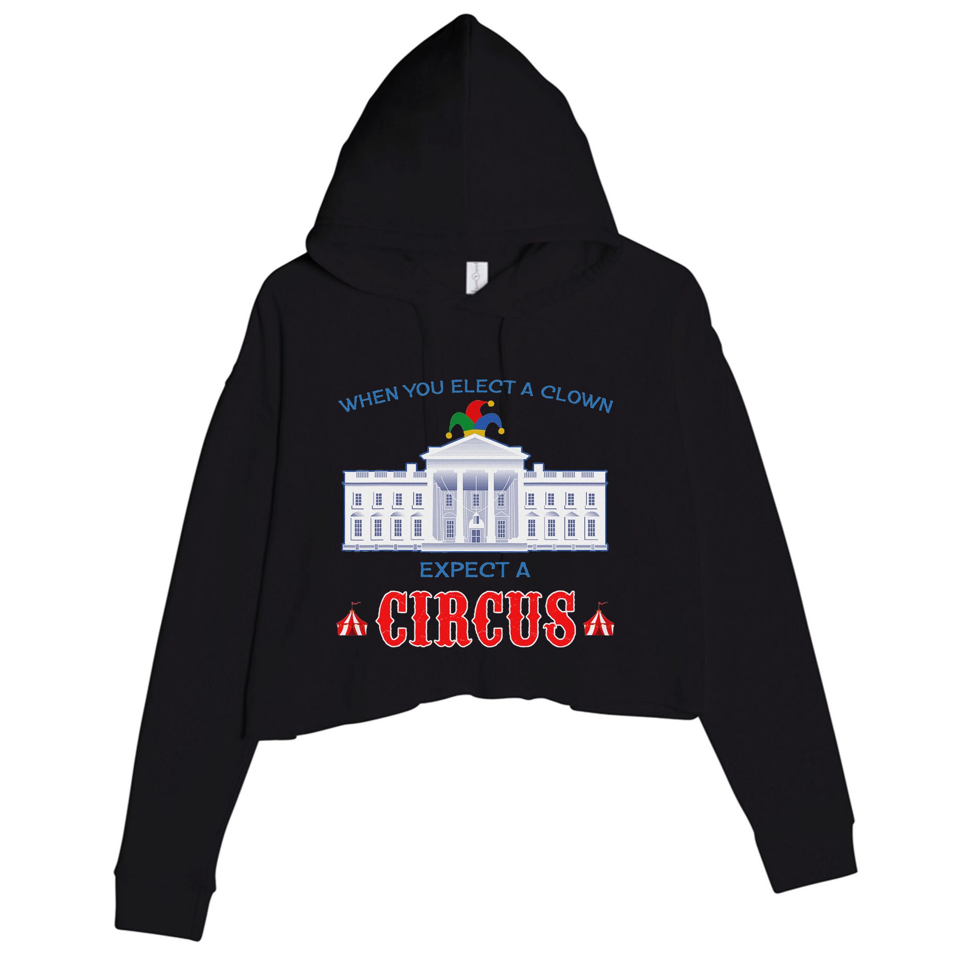 When You Elect A Clown Expect A Circus Anti Trump Crop Fleece Hoodie