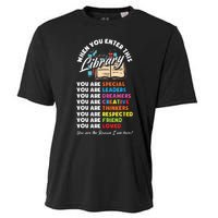 When You Enter This Library Funny Librarian Book Lover Gift Cooling Performance Crew T-Shirt