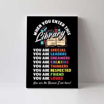 When You Enter This Library Funny Librarian Book Lover Gift Canvas