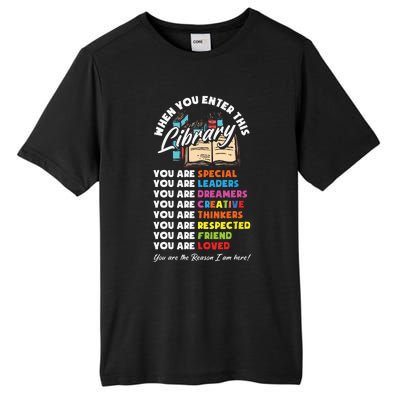 When You Enter This Library Funny Librarian Book Lover Gift Tall Fusion ChromaSoft Performance T-Shirt