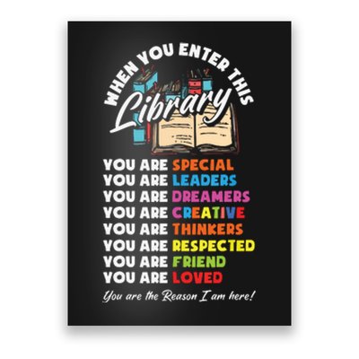 When You Enter This Library Funny Librarian Book Lover Gift Poster