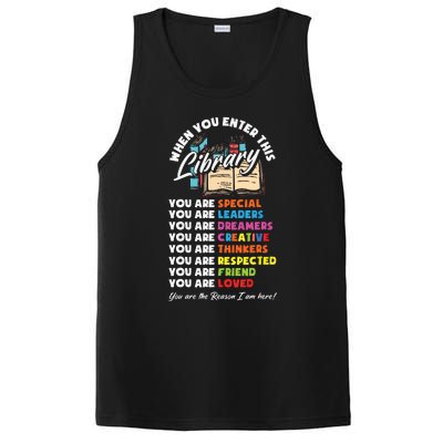 When You Enter This Library Funny Librarian Book Lover Gift PosiCharge Competitor Tank