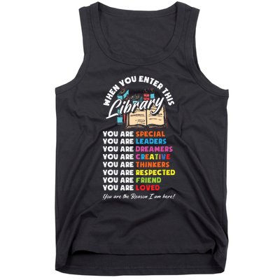 When You Enter This Library Funny Librarian Book Lover Gift Tank Top