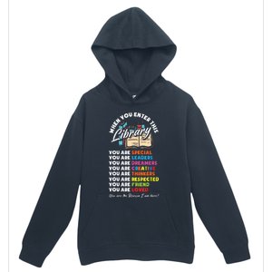 When You Enter This Library Funny Librarian Book Lover Gift Urban Pullover Hoodie