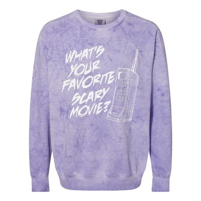 Whats Your Favorite Scary Movie Halloween Horror Movie Colorblast Crewneck Sweatshirt