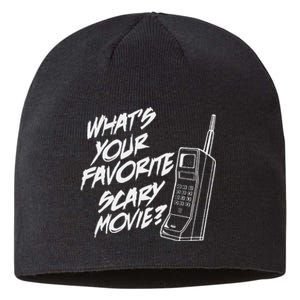 Whats Your Favorite Scary Movie Halloween Horror Movie Sustainable Beanie