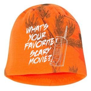 Whats Your Favorite Scary Movie Halloween Horror Movie Kati - Camo Knit Beanie