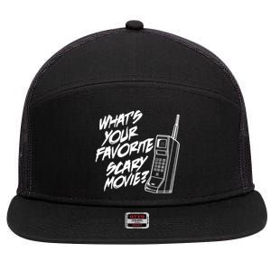 What's Your Favorite Scary Movie? Halloween Horror Movie 7 Panel Mesh Trucker Snapback Hat