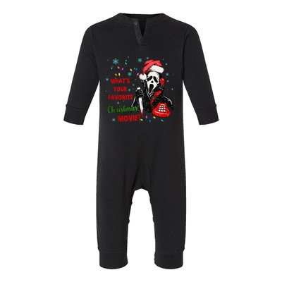 What's Your Favorite Horror Movie Christmas Xmas Holiday Ghostface Infant Fleece One Piece