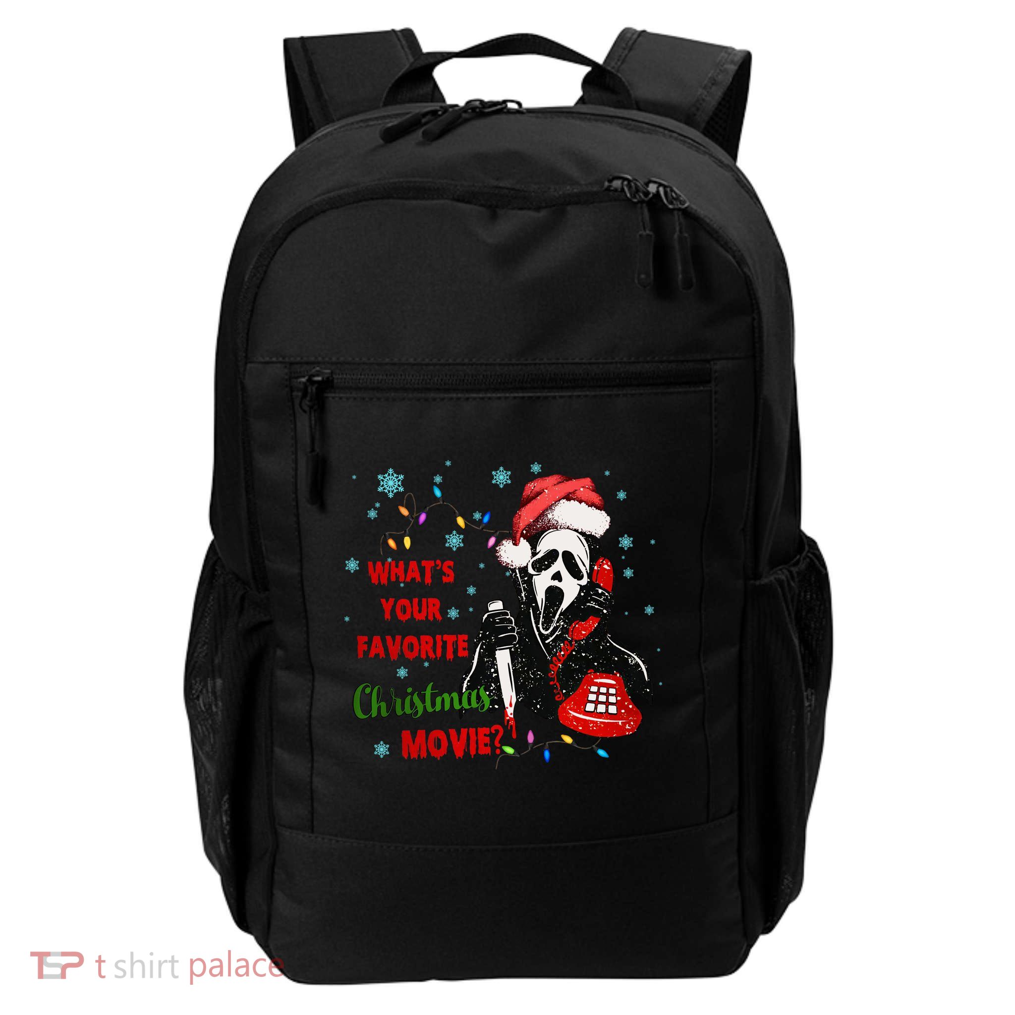 What's Your Favorite Horror Movie Christmas Xmas Holiday Ghostface Daily Commute Backpack