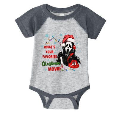 What's Your Favorite Horror Movie Christmas Xmas Holiday Ghostface Infant Baby Jersey Bodysuit