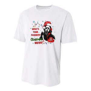 What's Your Favorite Horror Movie Christmas Xmas Holiday Ghostface Youth Performance Sprint T-Shirt