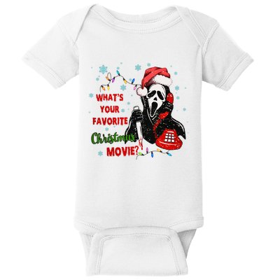 What's Your Favorite Horror Movie Christmas Xmas Holiday Ghostface Baby Bodysuit