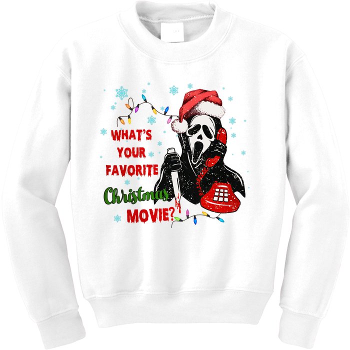 What's Your Favorite Horror Movie Christmas Xmas Holiday Ghostface Kids Sweatshirt