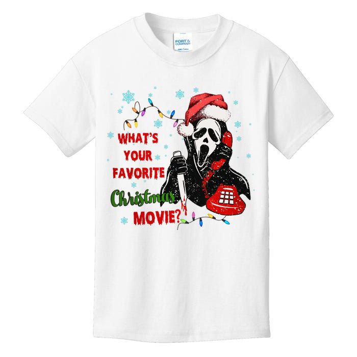 What's Your Favorite Horror Movie Christmas Xmas Holiday Ghostface Kids T-Shirt