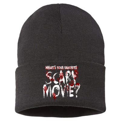 Whats Your Favorite Scary Movie? Horror Film Sustainable Knit Beanie